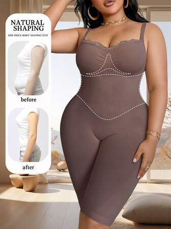 1pc Plus Size Seamless Shapewear, High Elasticity, Waist & Abdomen Slimming, Buttock Lifting, Backless, Casual Everyday Wear, Romantic Gift For Girlfriend On Spring Festival & Valentine's Day
