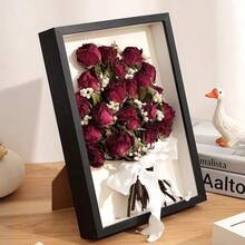 1个3D镂空亚克力干花展示架，加厚塑料框架礼品DIY标本干花展示框，悬浮透明双面桌面展示框，婚礼节日礼物 - 彩色 - 查看 5