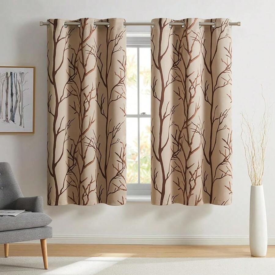 VCNY Home - Curtains, Blackout Window Panels With Grommet Top, Chic Home Decor (FKingdom Taupe, 40\ X 63\) - 灰褐色 - 查看 1