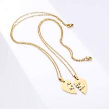 Custom Engraved Double Name Split Heart Necklaces Stainless Steel Heart Necklace Engraved Name Date Phrase Split Heart Necklaces Boys & Girls Birthday Gift Valentines, Holiday Gifts For Boyfriends And Girlfriends - Multicolor - View 9