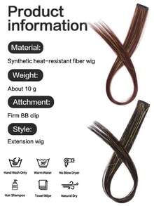 Tóc giả nối dài 24 inch màu vàng ánh kim, chất liệu sợi tổng hợp chịu nhiệt, kiểu kẹp BB, tóc thẳng, phù hợp cho nữ giới sử dụng hàng ngày. - Nhiều màu - Xem 6