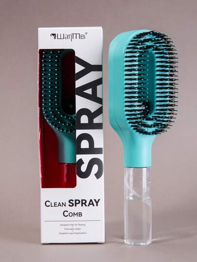 2-In-1 Spray Hair Brush, Transparent White, Water Mist Spray Brush, Built-In Water Tank, Soft And Flexible Comb Teeth, Dry And Wet Styling Spray Brush, Suitable For Curly, Straight And Wavy Hair, Moisturizing Hair Brush, Curling Brush, Detangling Brush, Women's Brush, Hairstyling, Travel Use, Hair Products, Hairdressing Tools, Hairdressing Supplies, Hairstylist, Hair Accessories, Hair Salon, Hairdressing Equipment