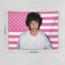 Mike Finn Wolfhard Celebrity Tapestry Thing Pink American Flag Print Stranger - Dorm Room Essential Wall Hanging For Bedroom & Living Room Decor - 彩色 - 查看 4