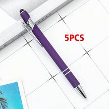 Customized Text/Logo Metal Push Button Pen, Aluminum Barrel Pen, Stylus Ballpoint Pen, Handwriting Touch Screen Pen, Thoughtful Gift For Family, Friends, Teachers, Parents, Colleagues, Great For Back To School, Graduation Season - Multicolor - View 33