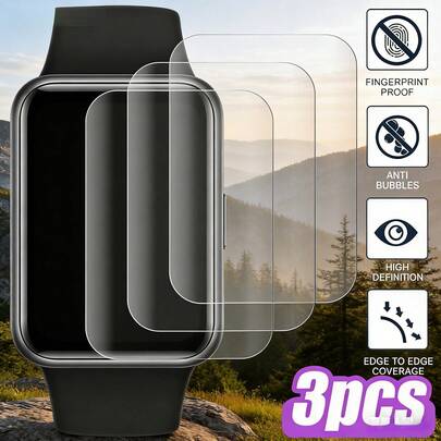 3pcs/Pack Screen Protector Compatible With Xiaomi Mi Band 8 Pro, Made Of 9H Hardness Tempered Glass, 2.5D Curved Edge, Anti-Scratch, Anti-Fingerprint, Bubble-Free, High Definition, Transparent For Smart Watch Screen Screen Protection Essentials, Applicable To Daily Shield, Office, Home Daily Shield Office Home Watch Cover Watch Accessories Watch Screen Protector Waterproof Shockproof Anti-Fall Scratch Resistant