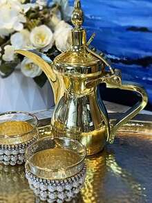 Stainless Steel Middle Eastern Pot, Arabic Coffee Pot, Warm Water Kettle, Tea Pot, Palace Pot - Multicolor - View 4