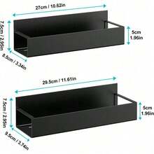 4件套磁性调料架，多功能磁性调料架，无需钻孔，强力磁性收纳架，高度可调节磁性整理架，适用于冰箱和洗衣机，厨房配件，咖啡吧配件，实用置物架 - 黑色 - 查看 10