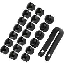 Tapa de Tornillo de Rueda, 20 Piezas Tuerca de 17 Mm Rueda de Coche Protección de Tornillo de Cubo Automático Tapa de Cubierta Antirrobo (Black),37331873 - A - Ver 1