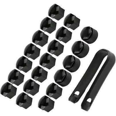 Tapa de Tornillo de Rueda, 20 Piezas Tuerca de 17 Mm Rueda de Coche Protección de Tornillo de Cubo Automático Tapa de Cubierta Antirrobo (Black),37331873