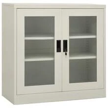 vidaXL Armario de oficina gris claro 90x40x90 cm acier - Gris - Ver 1