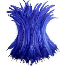 100根公鸡尾羽，25-35厘米/10-14英寸，适用于嘉年华派对表演服装装饰、DIY头饰羽毛、婚礼装饰头饰羽毛 - 彩色 - 查看 14