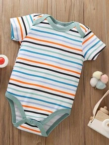 5-Piece Baby Triangle Jumpsuit, Cotton Ocean Whale Print For Boys, Baby Jumpsuit, Wrapped Bundle, Boy's Baby Clothes For Outdoor Use, Daily Home Wear. - 霧霾藍 - 查看 5