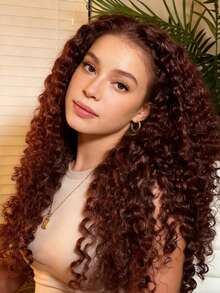 Wigs 100% Human Hair Bye-Bye Knots Wig 7x5 Jerry Curly Wear Go Glueless Wig Human Hair Reddish Brown Pre Cut Pre Plucked Pre Bleached Human Hair Lace Front Wig Unice Hair - S33 - View 3