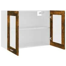 vidaXL Vetrina sospesa "Lyon" Chêne fumé 80 x 31 x 60 cm Bois d'ingénierie - Castano - Visualizzare 5