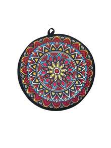 波西米亚曼陀罗图案保温食品袋 - 可重复使用的保温午餐卷饼袋，适用于厨房/野餐，时尚圆形保温/保冷容器 - 彩色 - 查看 15