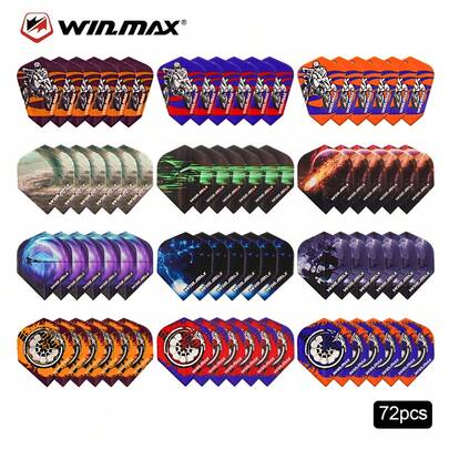 WIN.MAX 72pcs/Set PET Dart Flights - Thickened & Shatter-Resistant, High Elasticity & Wear-Resistant, Professional Players' Special Dart Wings, Stable Trajectory, Reduced Wind Resistance For Accurate Throws, Universal Fit For Competition & Training