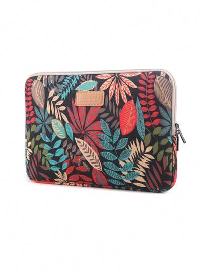  1pc LISEN Black Leaf Pattern Shock-Proof & Water-Resistant Laptop Sleeve, Fits T495/X390/X395/X1 Carbon 2023/S2 Yoga, HP Pavilion 14/ProBook 430-445, Air/Pro 11.6-16", MateBook 11-16"