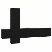 vidaXL Ensemble meuble TV 5 pcs Chêne noir Bois d'ingénierie - Schwarz - Übersicht 2