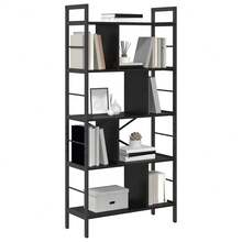 vidaXL Étagère Chêne negro 75 x 30 x 156 cm Madera de ingeniería - Negro - Ver 3