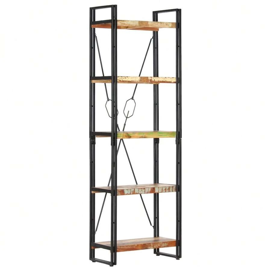 vidaXL Libreria 5 livelli 60x30x180 cm Bois solid de récupération - Castano - Visualizzare 1