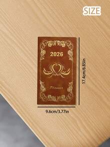 1本可定制2026年英文计划本，365天时间管理，2026年1月至12月每日计划本，带日历，A6尺寸，便携式笔记本，计划本，日程本，日记本，笔记本，适用于新年、毕业、新工作、教师节礼物、周年纪念、生日、毕业典礼、婚礼、学校、办公用品、旅行、返校、复古风格、可刻字、独特定制婚礼礼物、男女皆宜的个性化礼物 - 彩色 - 查看 2
