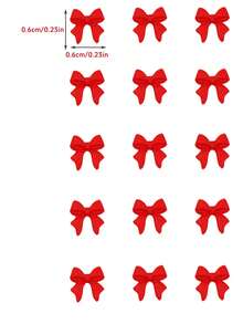 50pcs Red Bow Nail Decorations, 3D Resin Bows For DIY Art Accessories, Nail Art Supplies - Red - View 4