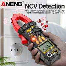 Pinza Amperimétrica Voltímetro Multímetro Aneng Pn108, 6000 Conteos Comprobador Resistencia Capacitancia Temperatura Hz NCV Detector De Corriente Amperimetro Gancho - Rojo - Ver 4