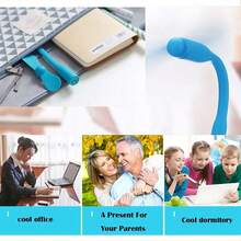 1个迷你USB风扇，可弯曲灵活，适用于移动电源、笔记本电脑、PC交流充电器，便携式手持风扇，夏季电脑小工具