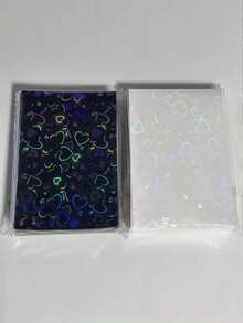 50pcs/Pack 61x91mm Holographic Shiny Star Card Sleeves, 3 Inch Top Loading Card Holders, Back To School
