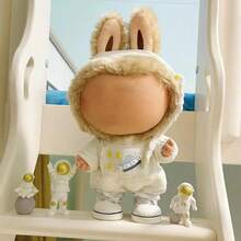 1 Piece Suitable For Labubu Doll Clothes, Bucket Hat, Denim Overall Set (1st/2nd Generation) Pendant Clothes Fairy Dress (Clothes Only) - Multicolor - View 3