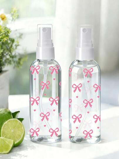 Bow Tie Pattern Refillable Transparent PET Travel Spray Bottle, Multi-Purpose Fine Mist Sprayer Bottle, Suitable For Travel And Business, Can Be Used As Makeup Remover Spray, Reusable Hair Mist Bottle, Continuous Spray Bottle, Also For Hair Styling, Cleaning, Plant Misting And Facial Hydration