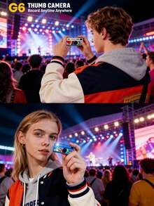 G6 Ultra-Portable HD Mini Digital Camera With Interchangeable Lens And Manual Mode - Effortless Mobile Upload For Vlogging, Travel, Parties, And Student Life (SUNSET STYLE YELLOW) - Mini Keychain Camera, Thumb Camera, 1080P FHD Retro Digital Camera, Compact Vintage Micro Cameras - Perfect Birthday Gifts - 黃色 - 查看 7