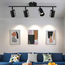 CYPNKit de Iluminación de Riel Led Foco de Techo de 4 Vías con Acabado Cabezales de Luz Giratorios Flexibles Las Bombillas No Están Incluidas 4PCS NegroFashion - 225746772 - Ver 7