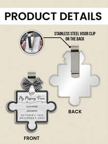 Catygift Customized Puzzle-Shaped Memorial Car Sticker, Personalized Memorial Gift, Gift For Grieving Friends, Sticker To Commemorate Deceased Loved Ones, Can Print Name, Date And Title - As Shown - View 10