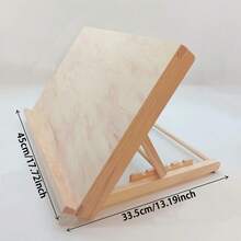 1 Pc Art Student-Specific Wooden Folding Easel With Adjustable Inclined Drawing Board, Capable Of Serving As A Drawing, Writing And Bookshelf, Portable And Stable Without Occupying Space. Made Of Durable Wood Fiber Board. - Multicolor - View 6