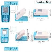 矩形印章打孔器 | 方形打孔器 | 手动打孔器 | 适用于手工制作、剪贴簿、DIY卡片制作、艺术和工艺品 - 彩色 - 查看 8