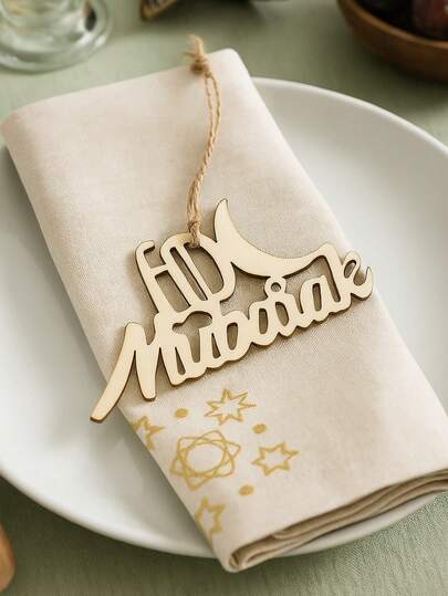 5 buc Eid Mubarak Luna Stea Litera Decorativă Ornamente Agățate pentru Inele de Șervețel, Decoratiuni Festive pentru Masă Accent Sufragerie, Detaliu Decupat în Stil Islamic, Design cu Dublă Utilizare pentru Agățat și Masă, Accesoriu Decorativ pentru Setarea Locurilor, Îmbunătățitor de Atmosferă de Sărbătoare, Potrivit pentru Masa de Cină Eid, Configurarea Sărbătorii Ramadanului, Sufragerie Acasă, Masă de Bucătărie, Banchet de Petrecere, Adunări Festive, Aranjare Foto, Decorare Casă de Sărbătoare