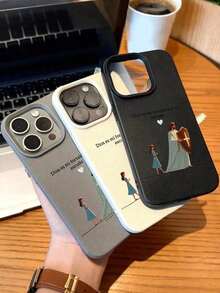 Catholic Faux Leather Phone Case For IPhone,Jesus Is Your Shield Pattern With Soft TPU Shockproof Creative Unique For IPhone 17 16 15 14 13 Pro Max Plus Air Aesthetic Cover  In Orange,Baby Blue,Cases Pink Perfect Gift Idea - 1PC - 查看 4