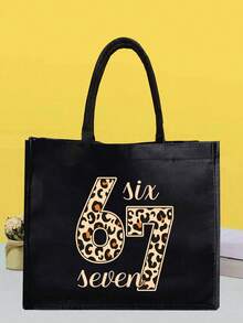 Túi xách nhẹ và túi đựng mỹ phẩm cùng màu, với số 67 và họa tiết da báo, hộp quà tặng cá nhân hóa, túi xách vải lanh đen, sự kết hợp giữa túi nhỏ và túi lớn, túi xách tay vải lanh dung tích lớn dành cho nữ. Ví kéo khóa di động dành cho nữ, túi đựng đồ vệ sinh cá nhân thời trang khi đi du lịch, túi đựng hộp cơm trưa, thích hợp cho đám cưới, mua sắm, du lịch, sinh nhật, là món quà hoàn hảo dành cho phụ nữ, mẹ, giáo viên, bạn bè, phù dâu, quà tặng ngày Valentine. - Nhiều màu - Xem 14