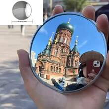 Round Wall-Mounted Decorative Corner Mirror - Full Length Horizontal Wall-Mounted Mirror, Plastic Frame, No Power Required | Home Decor Accessory, Portable Mirror, Suitable For Living Room, Bedroom, Hallway, Bathroom, Dressing Room, Room Decoration. - Multicolor - View 5