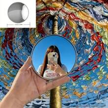 Round Wall-Mounted Decorative Corner Mirror - Full Length Horizontal Wall-Mounted Mirror, Plastic Frame, No Power Required | Home Decor Accessory, Portable Mirror, Suitable For Living Room, Bedroom, Hallway, Bathroom, Dressing Room, Room Decoration. - Multicolor - View 7