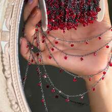 39.37-Inch DIY Chain Pigeon Blood Red Chain High-Temperature Color Protection Handmade Chain Bracelet Necklace Clothing Accessories, Suitable For Halloween, Valentine's Day, Thanksgiving, Teacher's Day, Back-To-School Season, Holiday Gifts. - 金色 - 查看 3