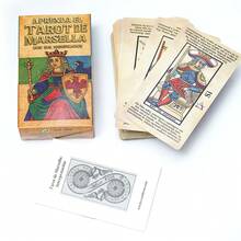 Tarô de Marselha para Iniciantes em Espanhol, Cartas de Tarô Ilustradas com Significados para Fácil Interpretação, Aprenda a Ler Tarô com o Clássico Tarô de Marselha - Vermelho Acastanhado - Ver 7