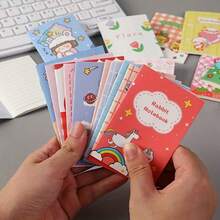 10/20pcs (Random Style) Cute Cartoon Mini Notebooks - Portable Diary Notebooks With Interesting Animal And Character Designs, Mixed Colors, Suitable For School Supplies, Prizes Or Gift Packaging, School Notebooks - Multicolor - View 3