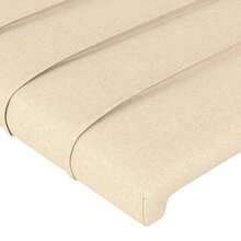 vidaXL Tête de lit Crème 200x5x118/128 cm Tissu - Beige - Voir 4