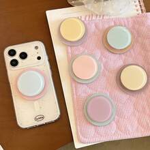 1个INS风磁吸手机支架，强力吸附，韩版清新撞色设计，适用于MagSafe磁吸支架，可伸缩气垫支架，马卡龙纯色，兼容苹果、荣耀、vivo、OPPO磁吸手机壳，兼容、安卓手机，生日礼物，送给家人、朋友的礼物，生日推拉式手机支架，手机配件 - 彩色 - 查看 3