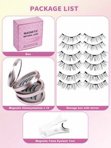 MAGEFY 3 Pairs Magnetic False Eyelashes Set With Magnetic Clips, Mixed Styles, No Glue Needed, Reusable Natural Looking Faux Mink Lashes, Suitable For Daily Wear, Waterproof, Cartoon Style, Elongated Outer Corner Design To Enlarge Eyes, Thin And Long, Ideal For Travel, Beach Vacation, Camping, And As A Gift For Women - Mi tự nhiên - Xem 9