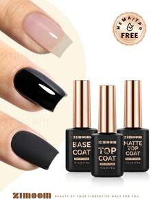 ZIMOOM 不含TPO和HEMA的12毫升亮油/底油，持久亮泽/丝绒哑光，透明凝胶指甲油，可卸除，UV/LED灯可擦，耐刮擦、耐磨损，适用于美甲沙龙和居家DIY美甲。 - 無色 - 查看 7