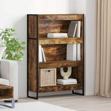 vidaXL Bibliothèque Chêne Fumé 80 x 30 x 155 cm Bois d'ingénierie - Tabac - Voir 1