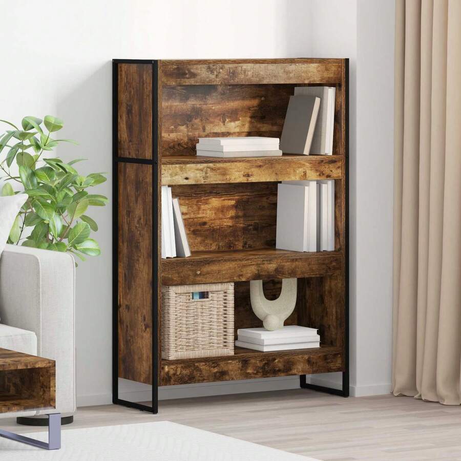 vidaXL Bibliothèque Chêne Fumé 80 x 30 x 155 cm Bois d'ingénierie - Tabac - Voir 1